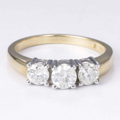 14k Three Stone Diamond Ring | 1.00ctw | Size 7