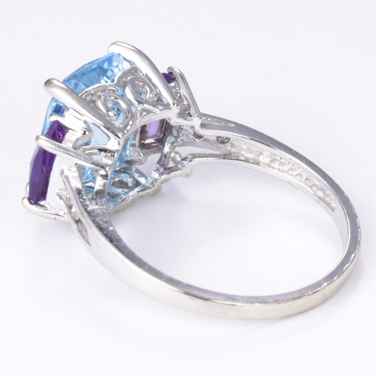 14k Topaz Amethyst and Diamond Ring | 4.06ct, 0.70ctw, 0.04ctw | SZ 6.5