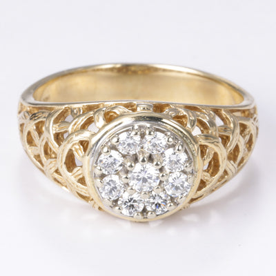 14k Yellow and White Gold Diamond Ring | 0.60ctw | Size 9.75