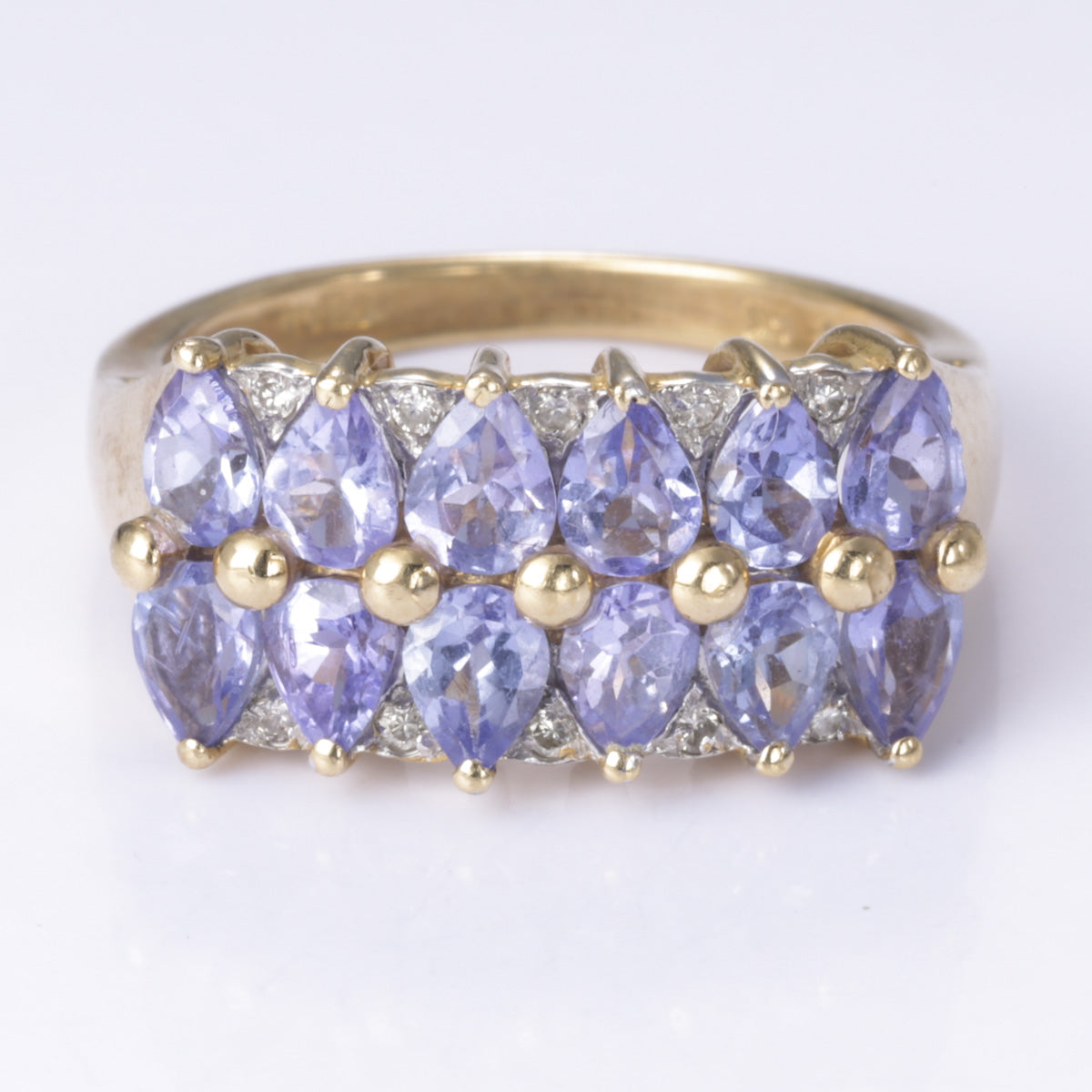 14k Yellow Gold Tanzanite/Zoisites and Diamond Ring | 2.03ctw, 0.06ctw | SZ 6