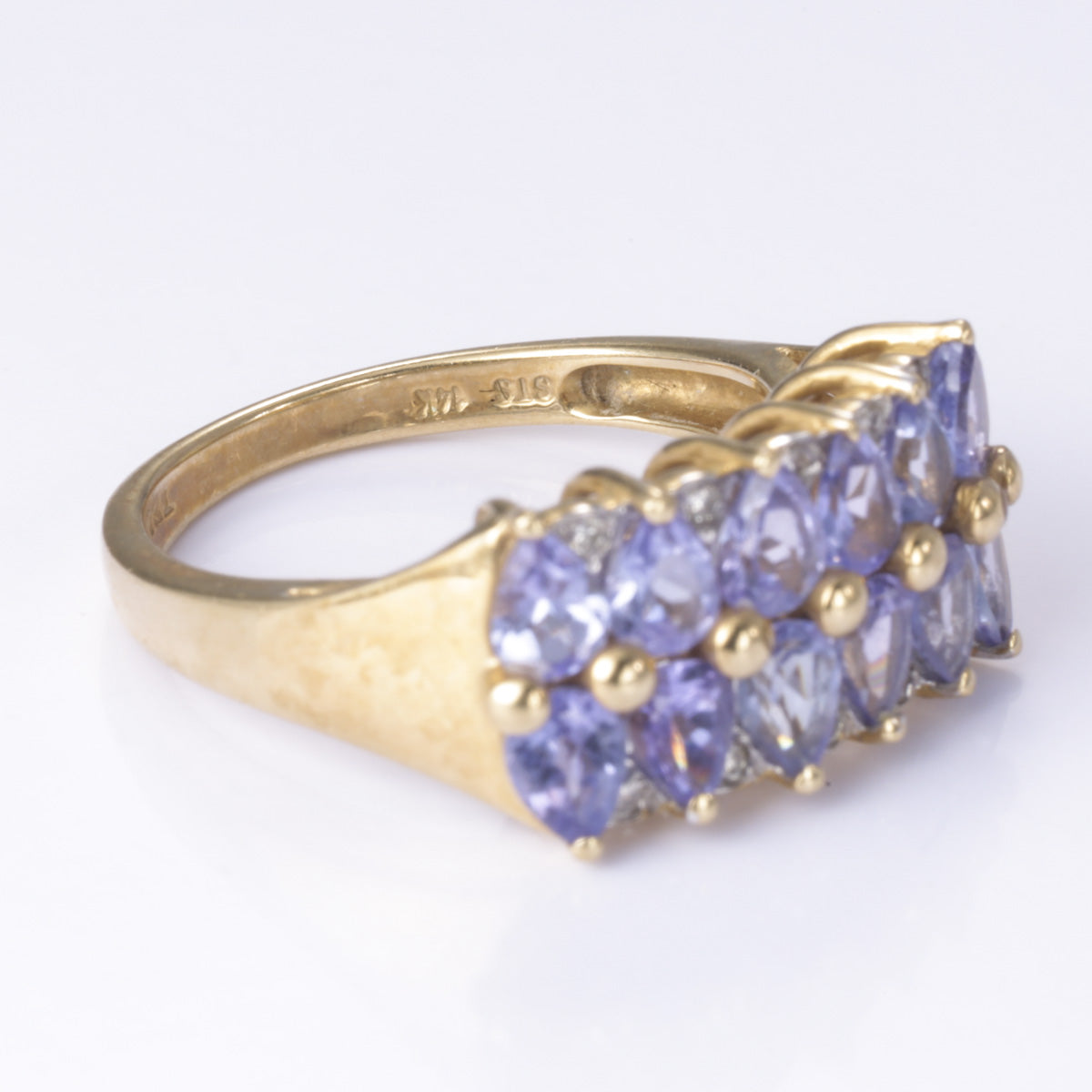 14k Yellow Gold Tanzanite/Zoisites and Diamond Ring | 2.03ctw, 0.06ctw | SZ 6