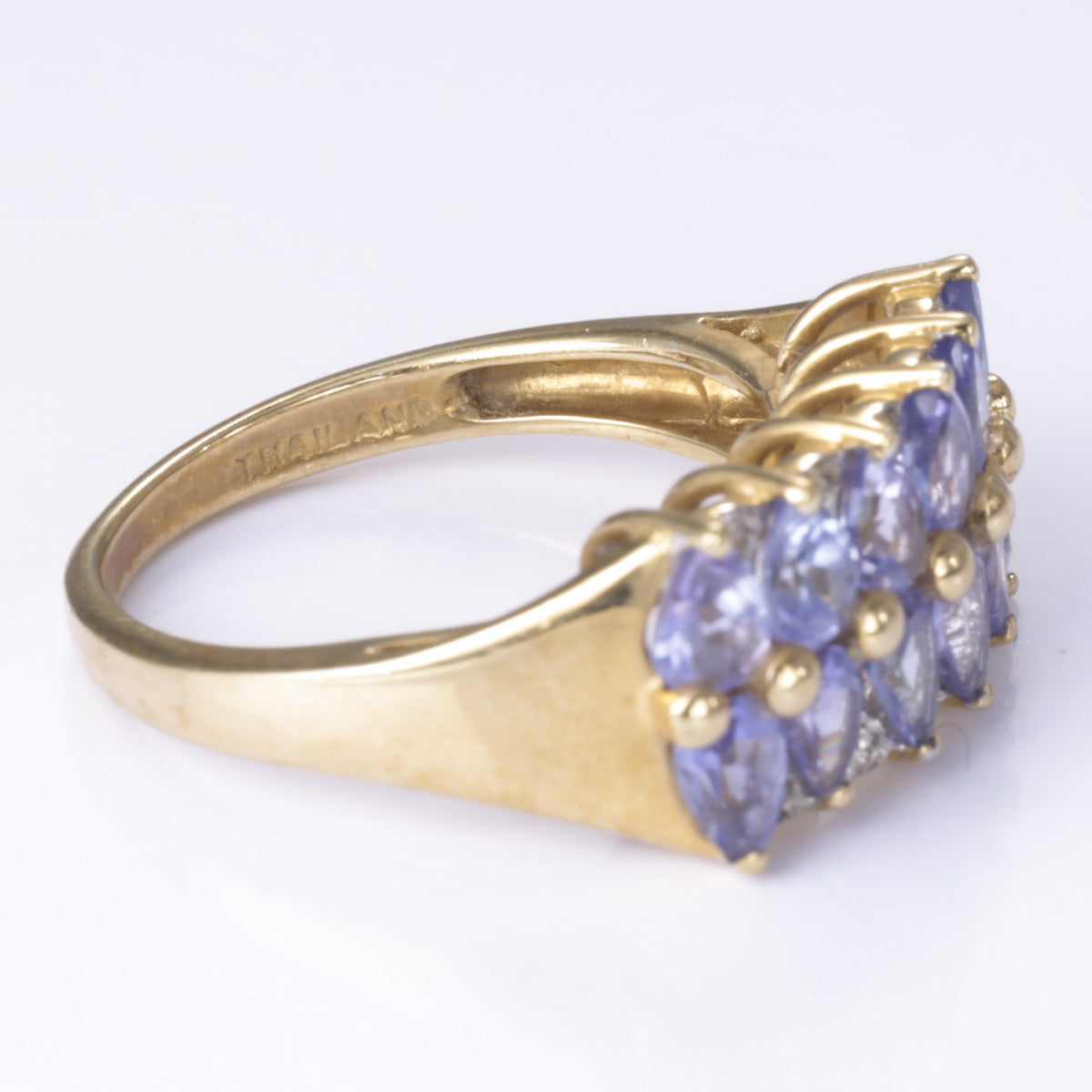 14k Yellow Gold Tanzanite/Zoisites and Diamond Ring | 2.03ctw, 0.06ctw | SZ 6