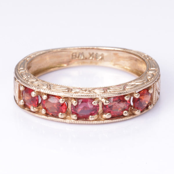 14k Yellow Gold Almandine Garnets Ring | 1.19ctw | SZ 6