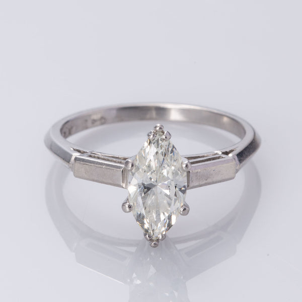 Platinum Marquise Diamond Solitaire Ring | 1.00ct VS2 G/H | SZ 6.5 |