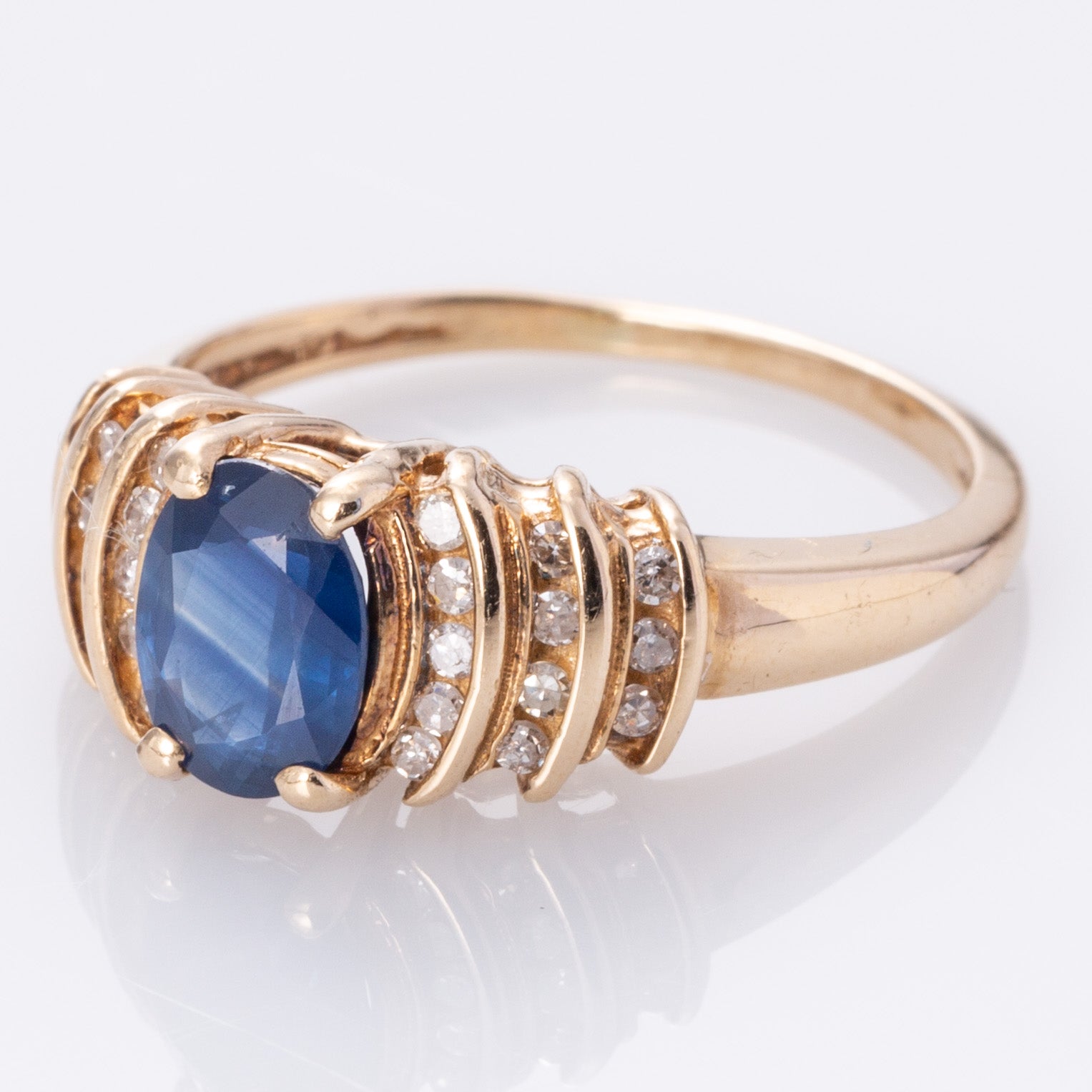 10K Sapphire and Diamond Cocktail Ring | 0.86ct, 0.19ctw | SZ 5.75 |