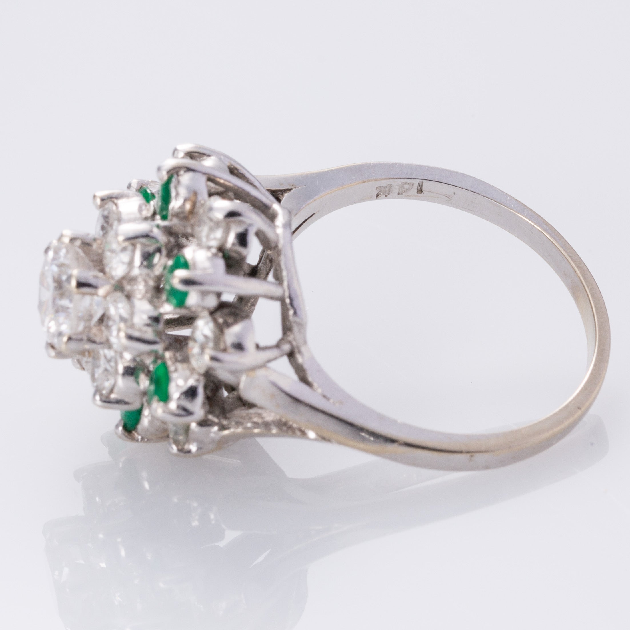 14K Emerald and Diamond Ring | 0.36ctw, 0.68ct, 1.14ctw | SZ 5.75