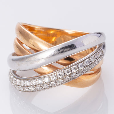 18K Yellow and White Gold Diamond Ring | 0.44ctw | SZ 7 |