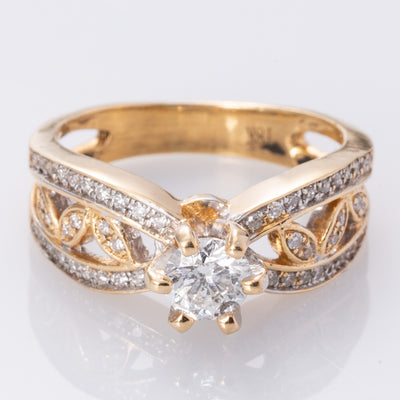18K Yellow and White Gold Diamond Ring | 0.67ctw | SZ 5.25 |