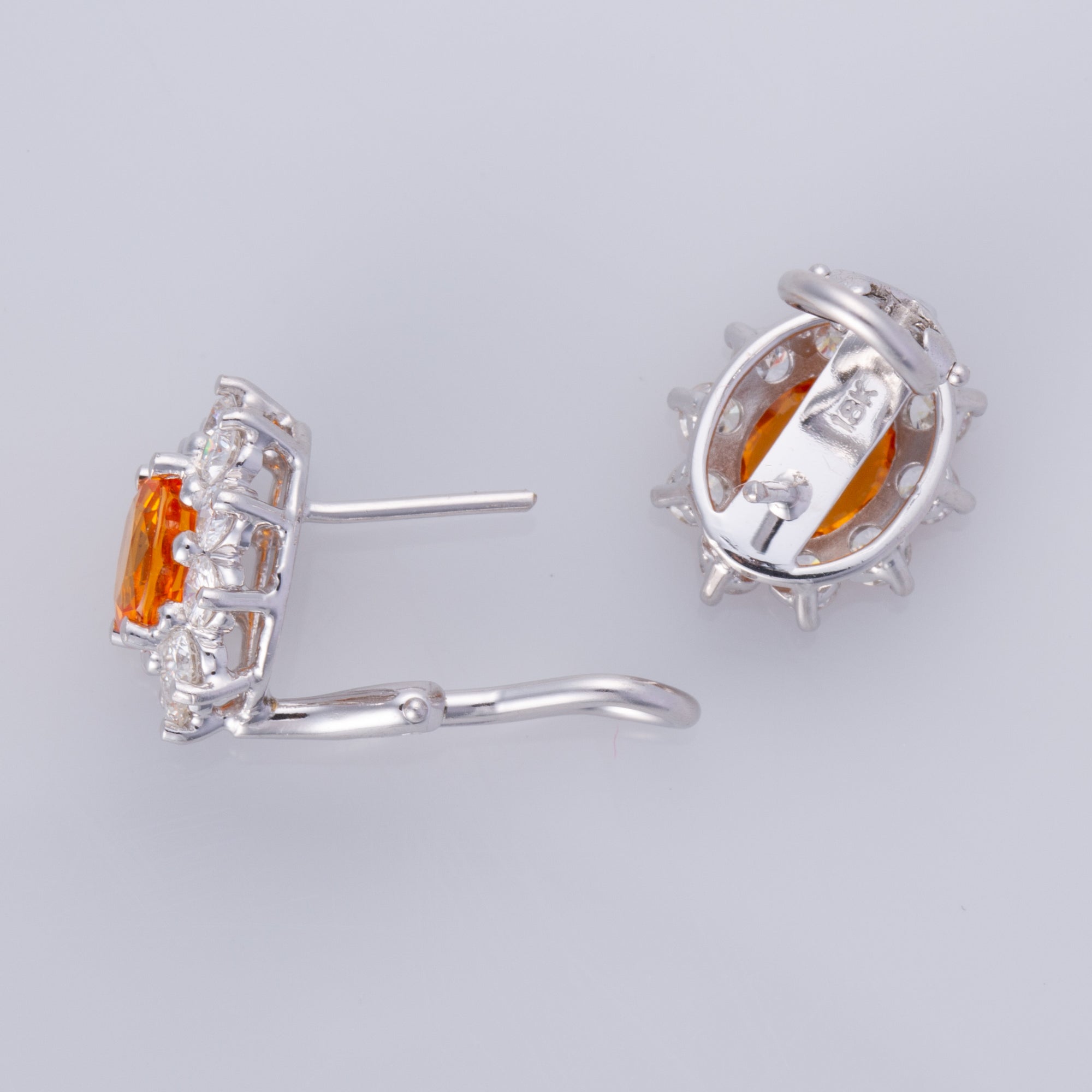 18K White Gold Sapphire and Diamond Earring | 2.90ctw, 1.40ctw, 1.60ctw