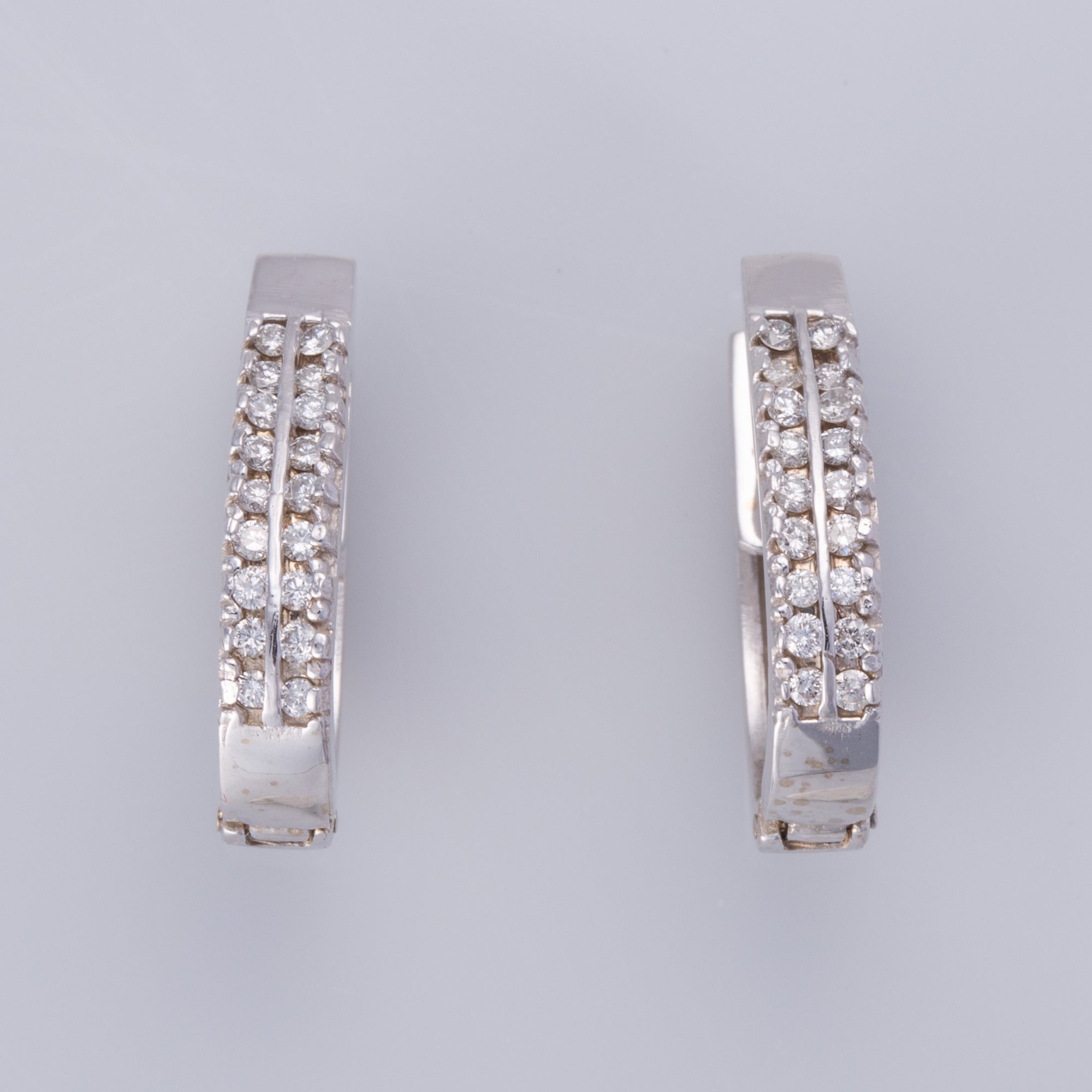14K White Gold Diamond Huggie Earring | 0.55ctw