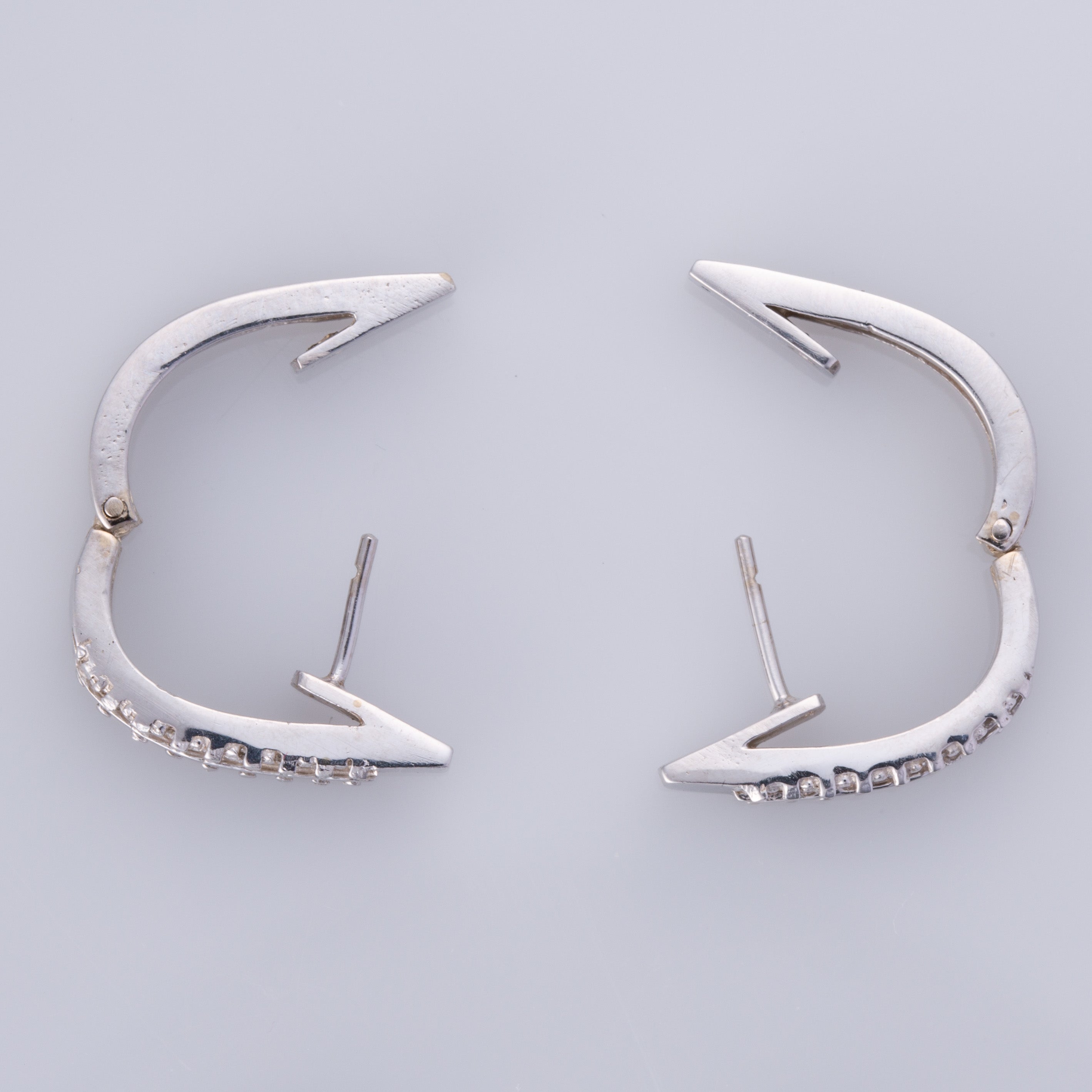 14K White Gold Diamond Huggie Earring | 0.55ctw