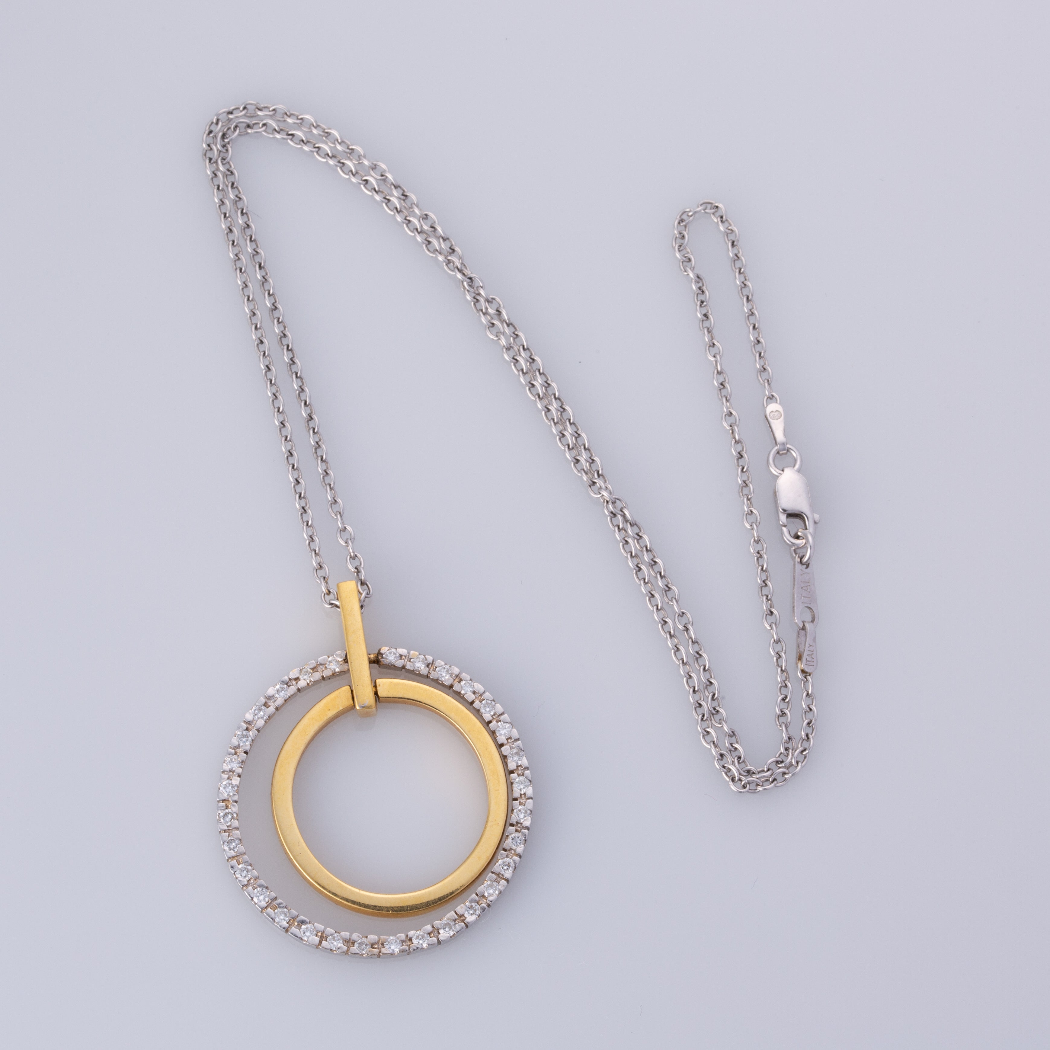 18K Yellow and White Gold Diamond Necklace | 0.62ctw | 16"|