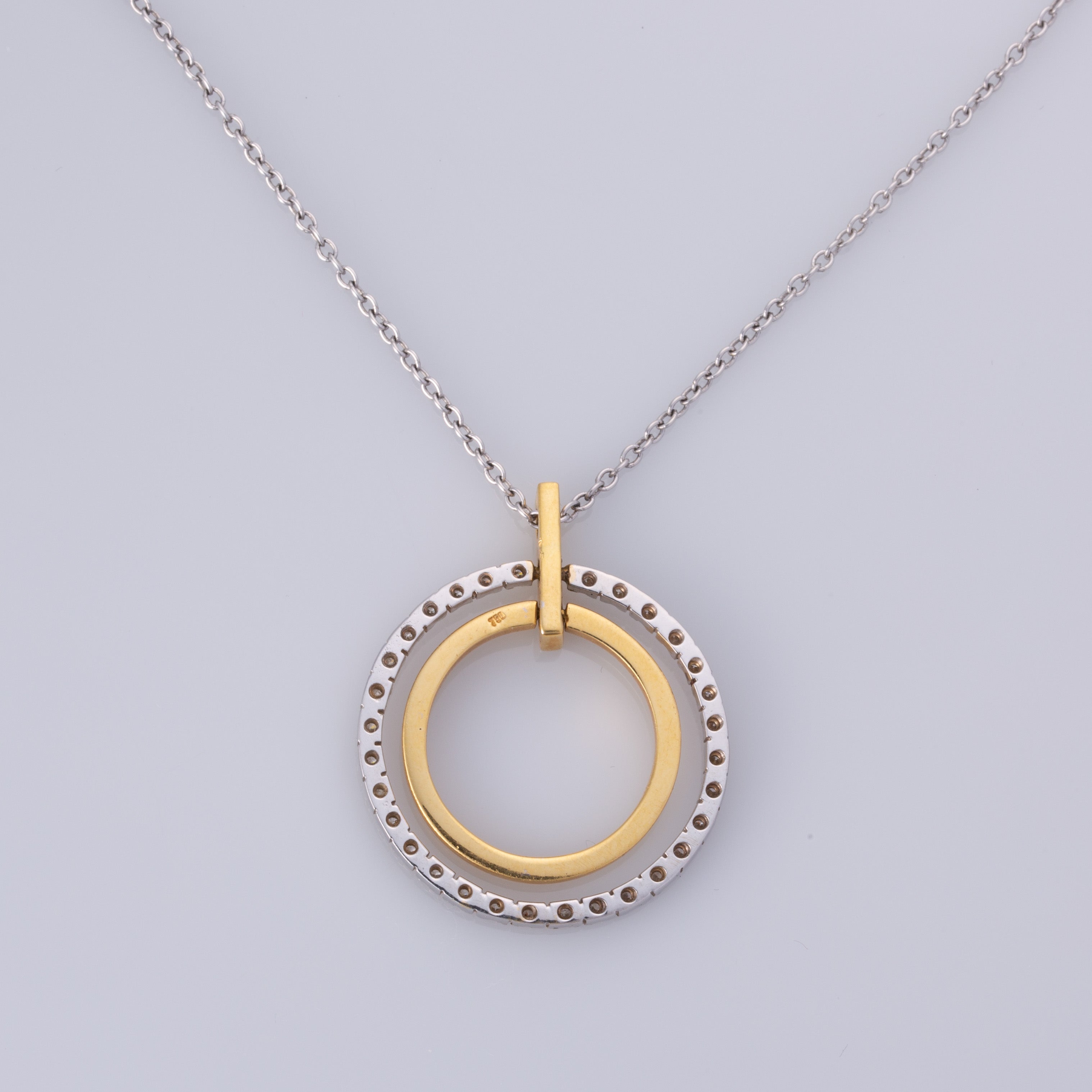 18K Yellow and White Gold Diamond Necklace | 0.62ctw | 16"|