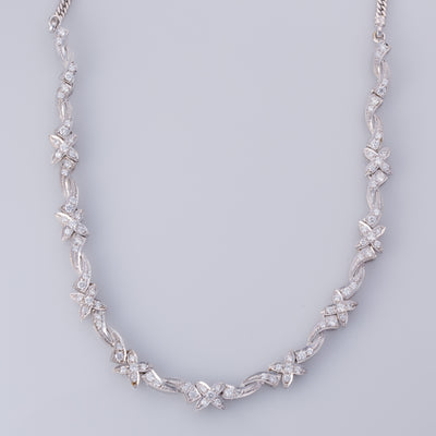 18K White Gold Diamond Necklace | 1.80ctw | 15