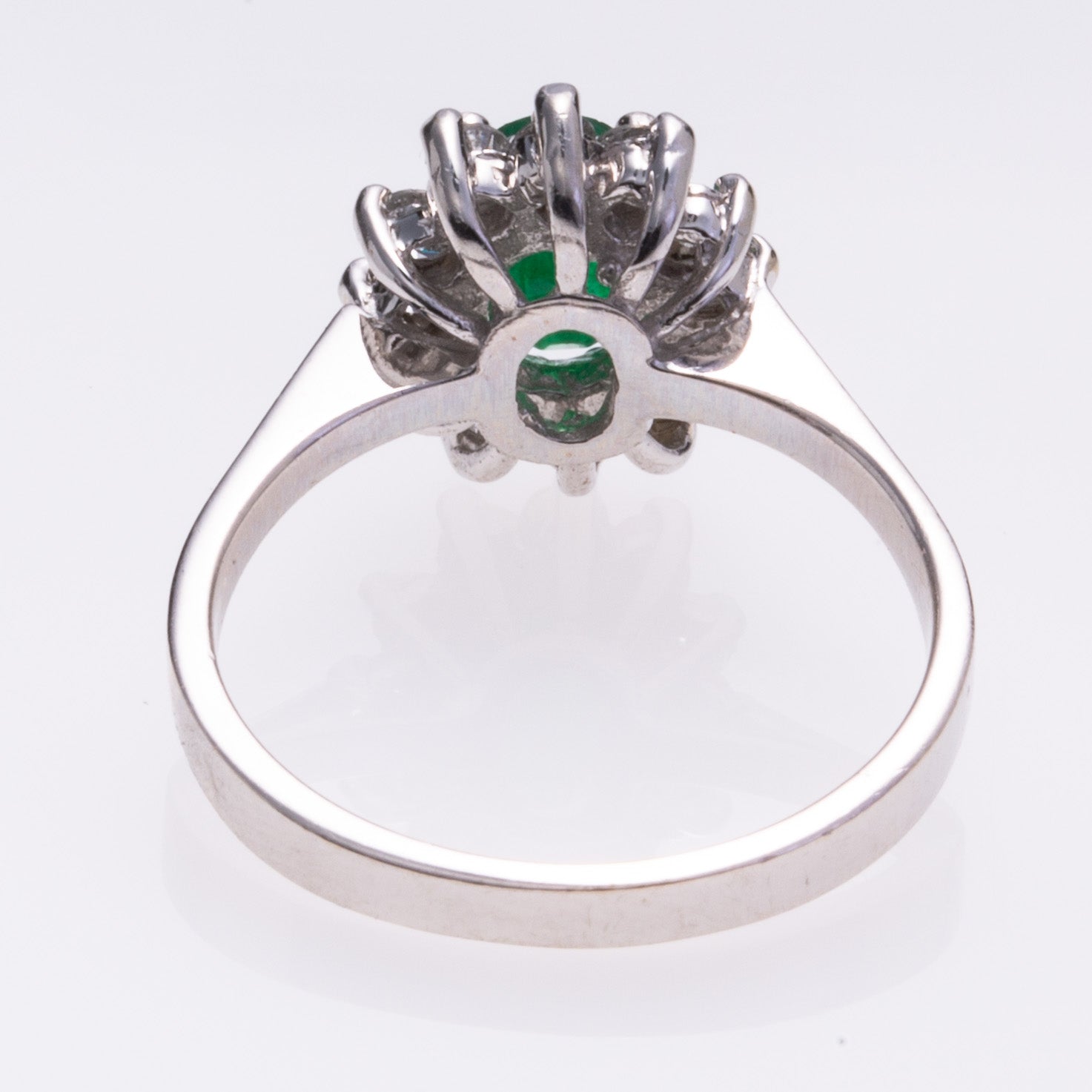 14k White Gold Emerald and Diamond Ring | 0.54ct, 0.43ctw | SZ 6
