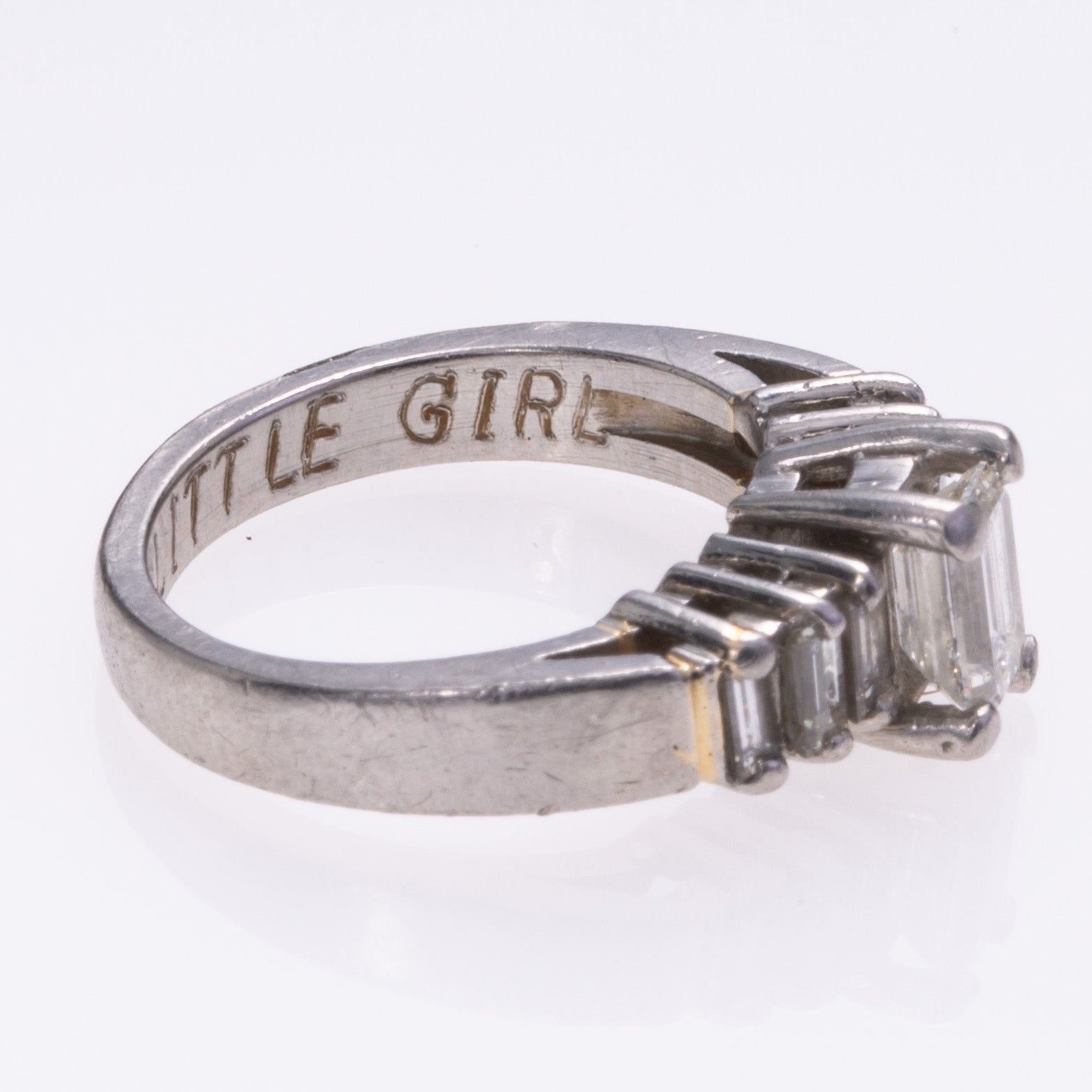 Platinum Emerald Cut Diamond Ring | 1.18ctw VS2 G | SZ 4.25