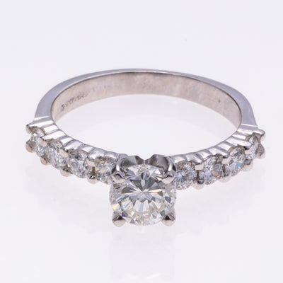 18k White Gold  Diamond Ring | 0.94ctw SI1 H/I | SZ 4.5