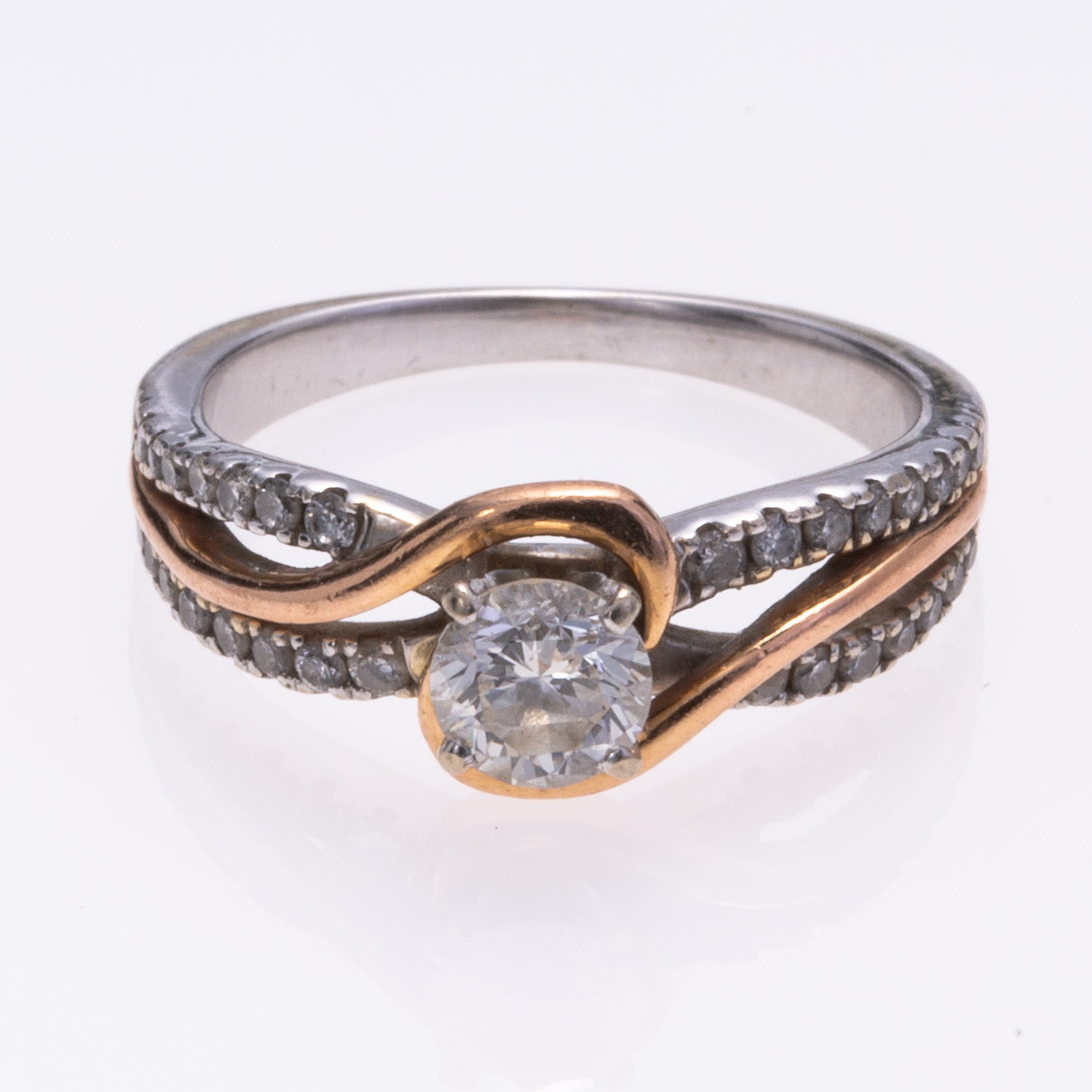 14k White and Rose Gold  Diamond Ring | 0.67ctw I2 H/I | SZ 5