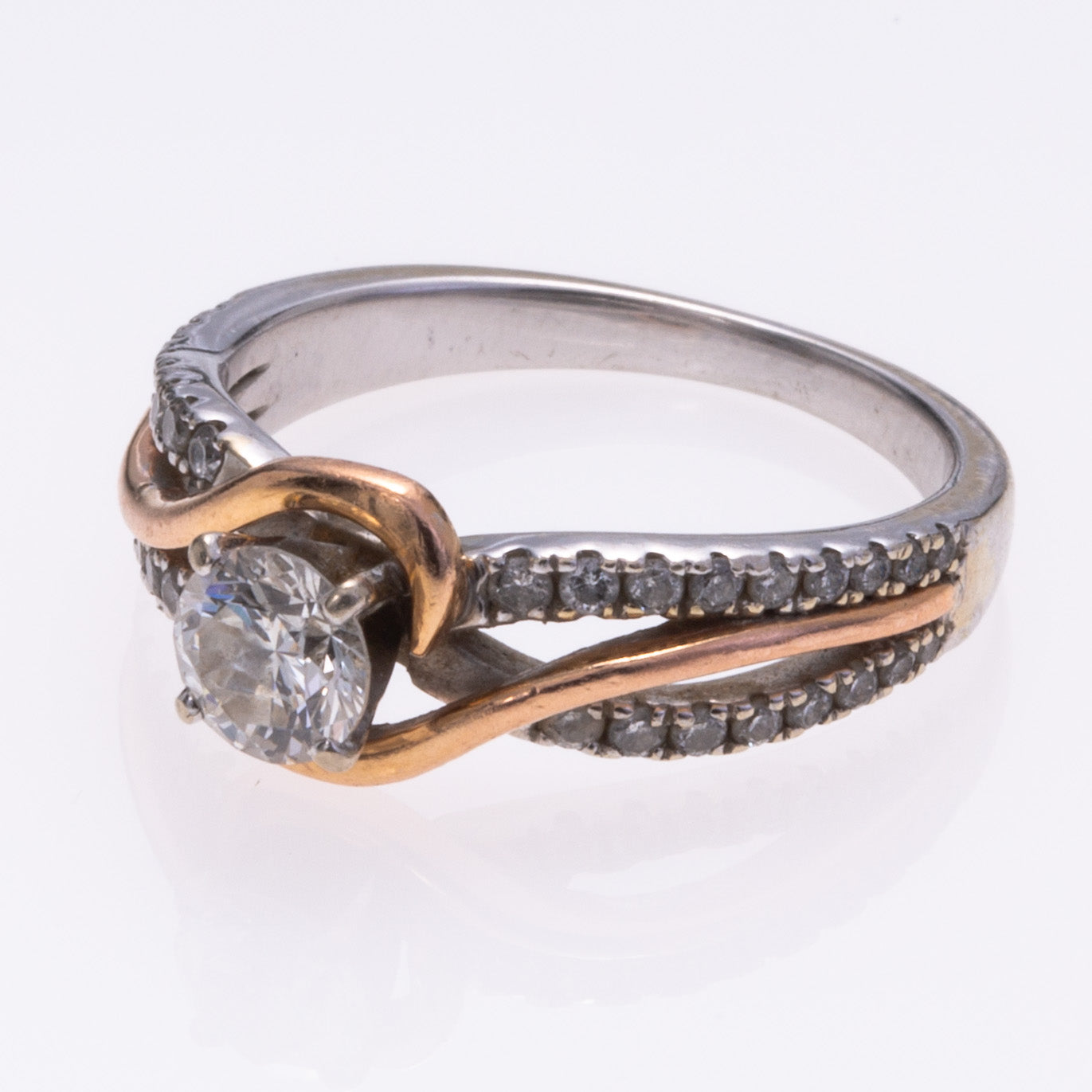 14k White and Rose Gold  Diamond Ring | 0.67ctw I2 H/I | SZ 5