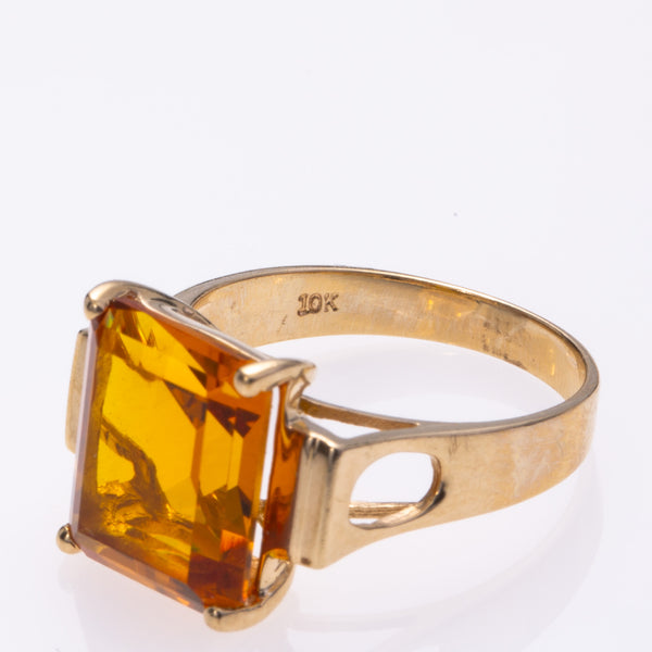 10k Yellow Gold  4-Prong Citrine Cocktail Ring | 5.51ct | 6.75