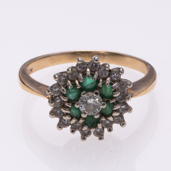 14k Yellow and White Gold  Emerald and Diamond Ring | 0.32ctw, 0.47ctw | 6.75