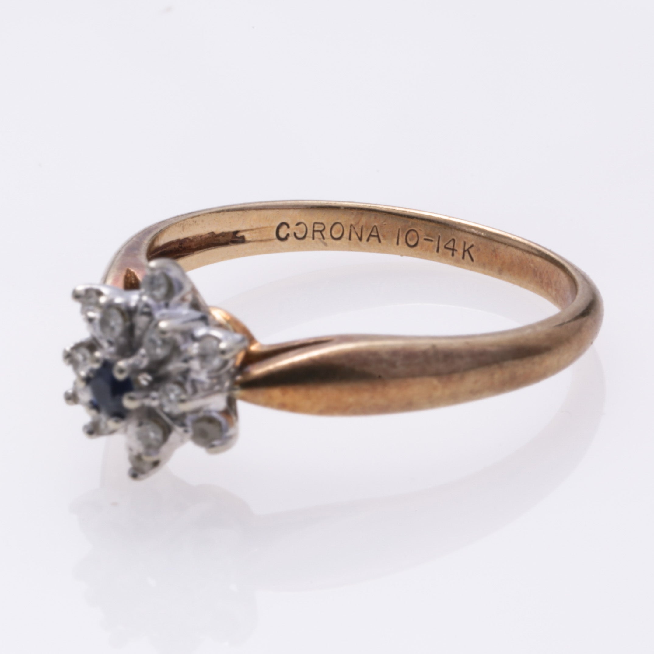 10k Yellow Gold Sapphire and Diamond Ring | 0.09ct, 0.12ctw | SZ 6