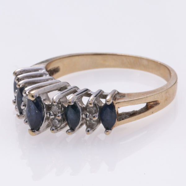 10k Yellow Gold Sapphire and Diamond Ring | 0.738ctw, 0.12ctw | SZ 6.25