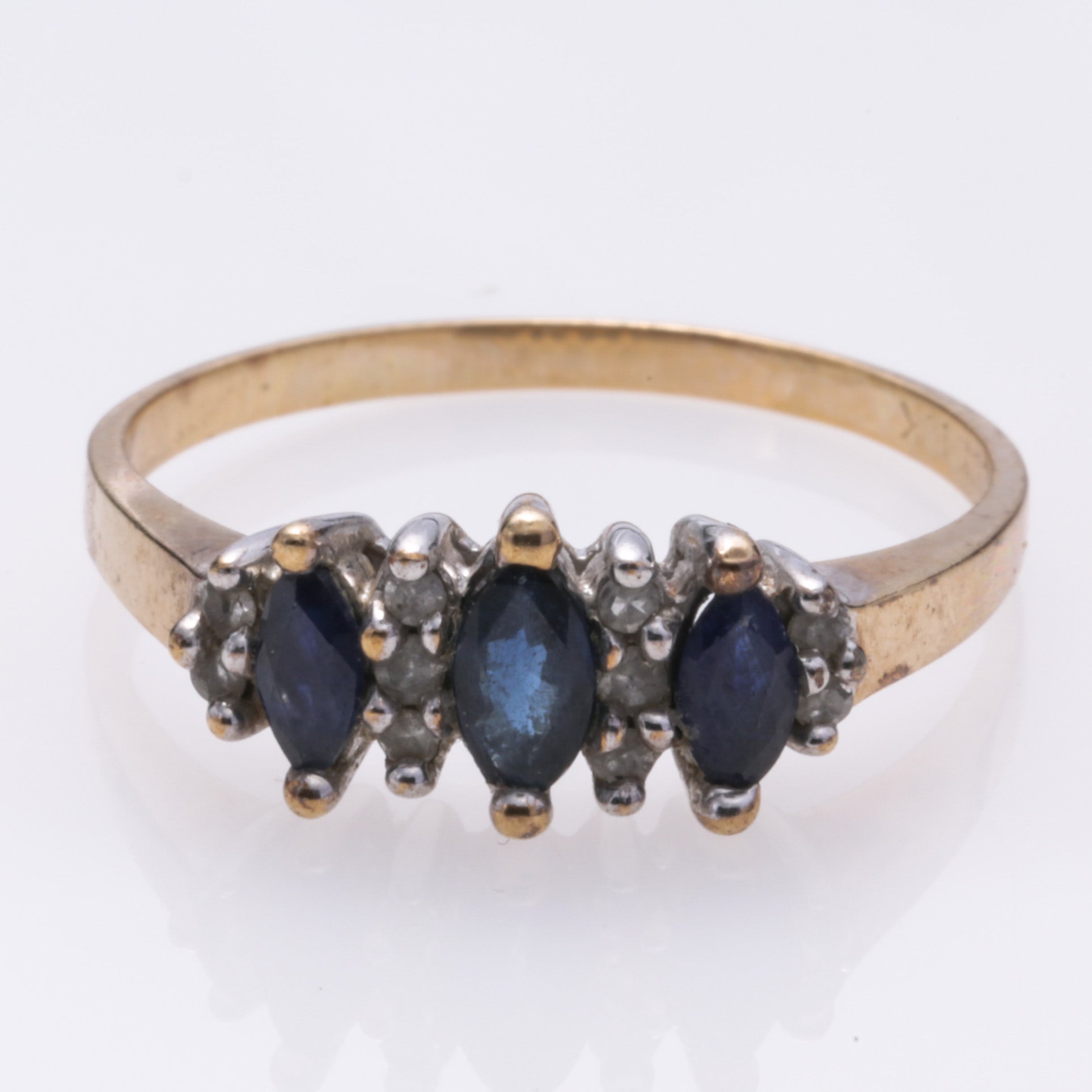 10k Yellow Gold Sapphire and Diamond Ring | 0.56ctw, 0.10ctw | SZ 9