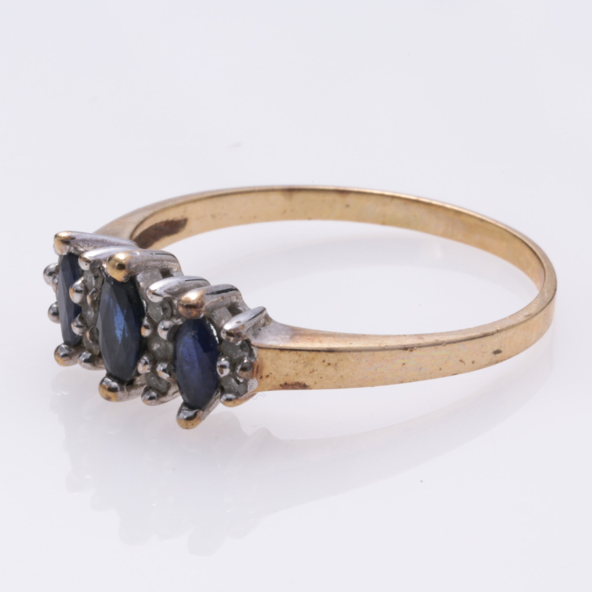 10k Yellow Gold Sapphire and Diamond Ring | 0.56ctw, 0.10ctw | SZ 9