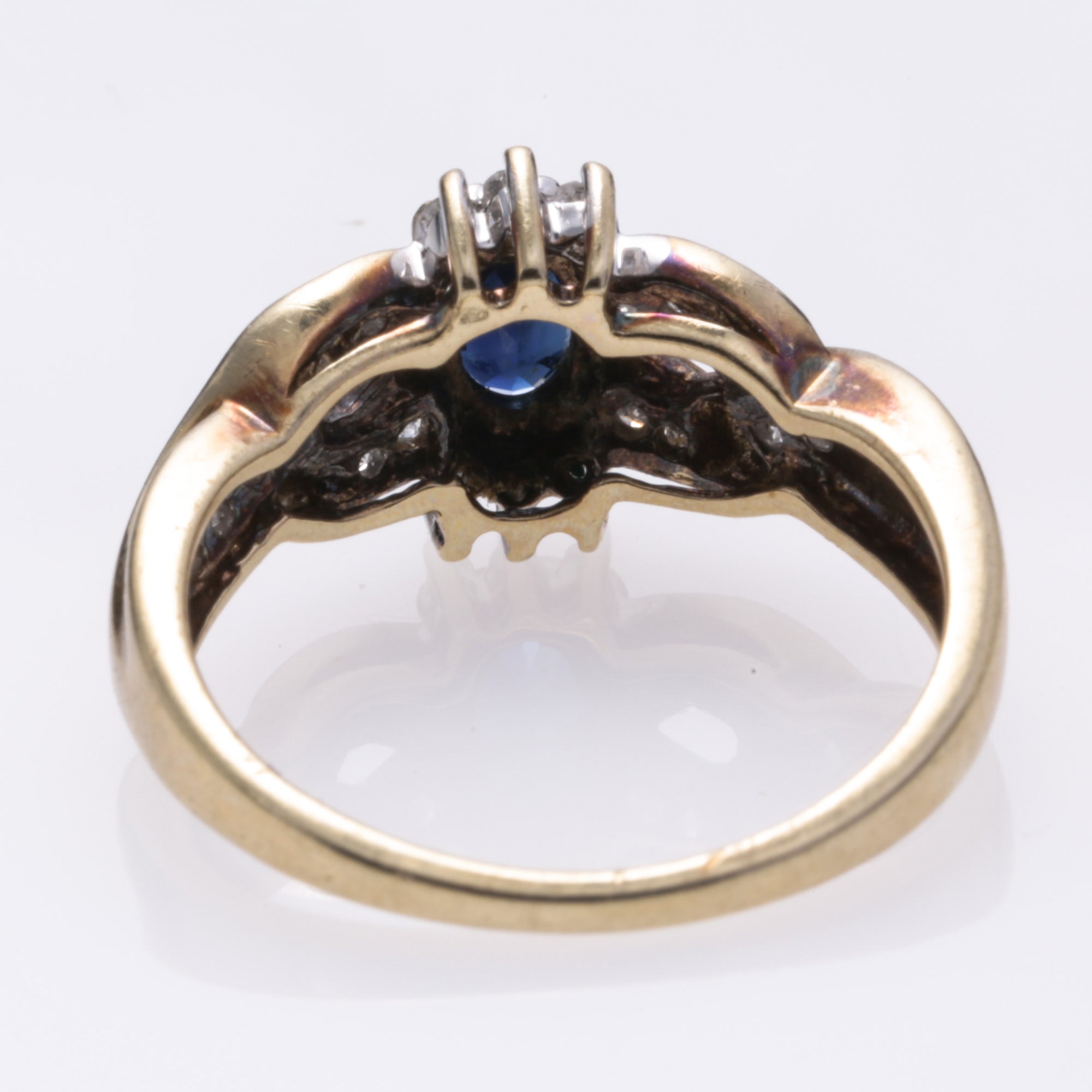 10k Yellow Gold Sapphire and Diamond Ring | 0.45ct, 0.27ctw | SZ 7