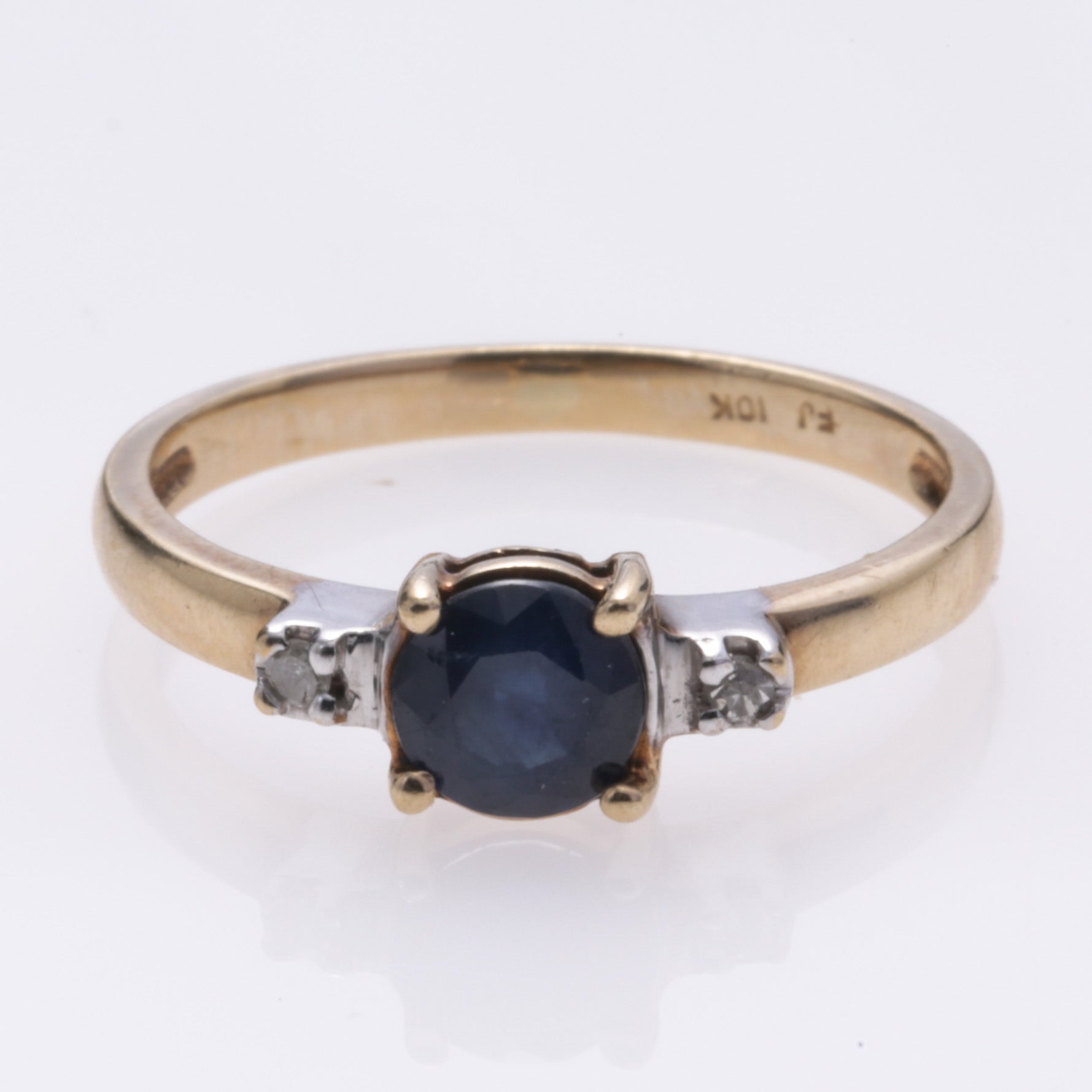 10k Yellow Gold Sapphire and Diamond Ring | 0.58ct, 0.02ctw | SZ 5
