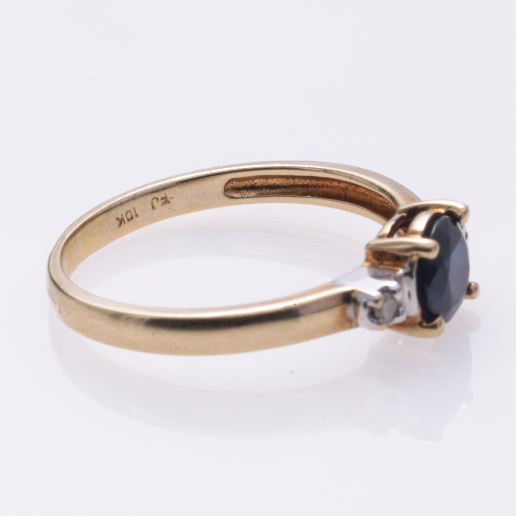 10k Yellow Gold Sapphire and Diamond Ring | 0.58ct, 0.02ctw | SZ 5