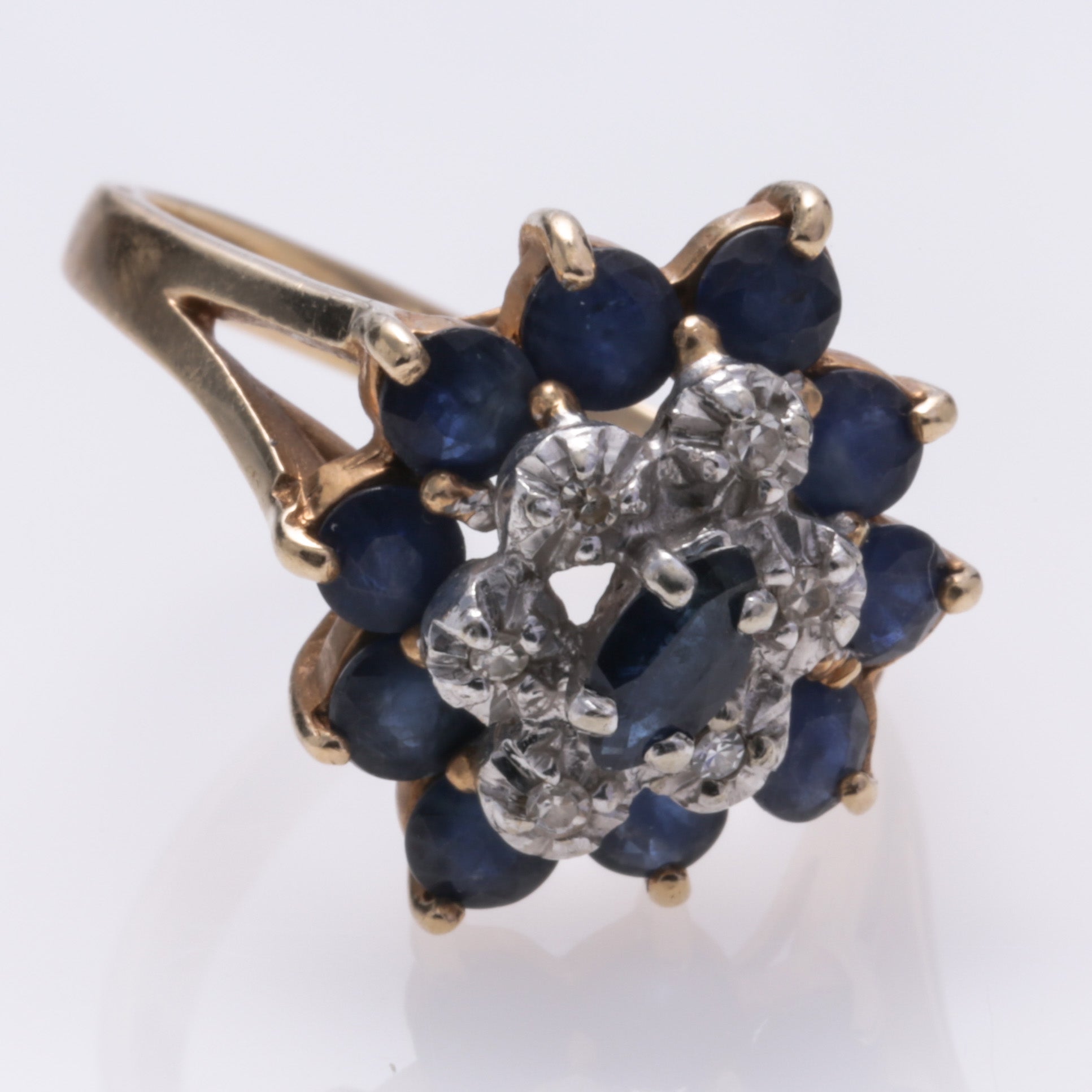 10k Yellow Gold Sapphire and Diamond Ring | 1.375ctw, 0.03ctw | SZ 6.5