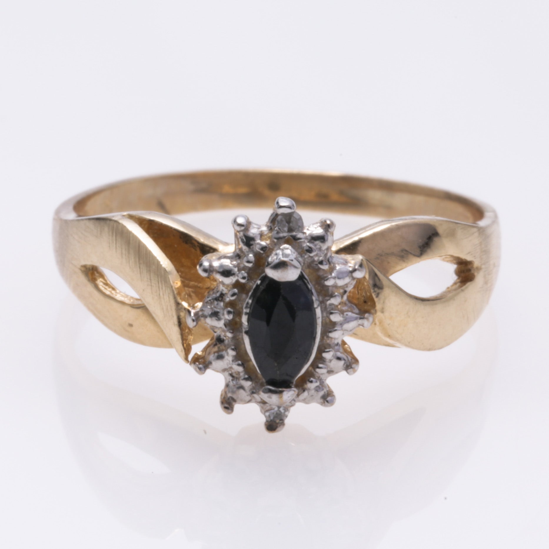 10k Yellow Gold Sapphire and Diamond Ring | 0.17ct, 0.01ctw | SZ 6.5