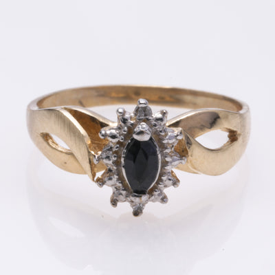10k Yellow Gold Sapphire and Diamond Ring | 0.17ct, 0.01ctw | SZ 6.5