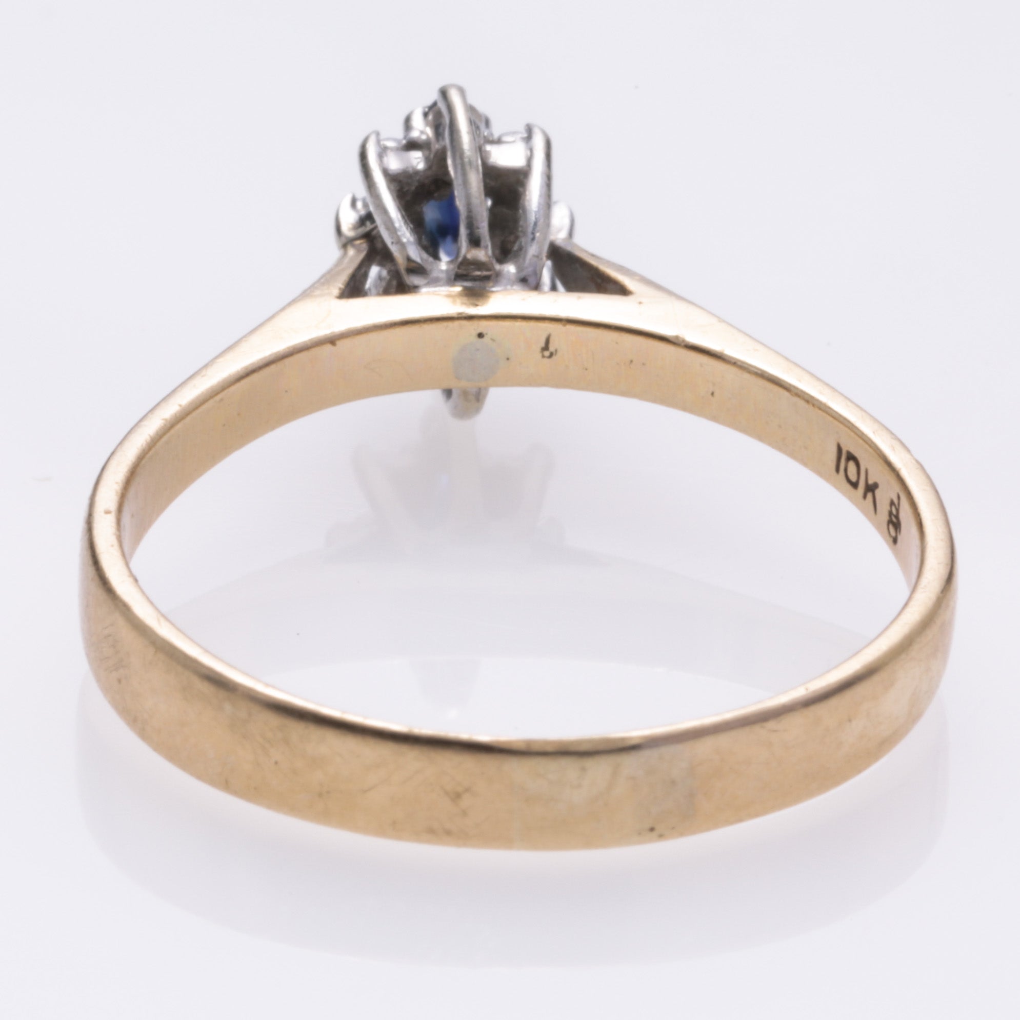 10k Yellow Gold Sapphire and Diamond Ring | 0.14ct, 0.02ctw | SZ 7 3/4