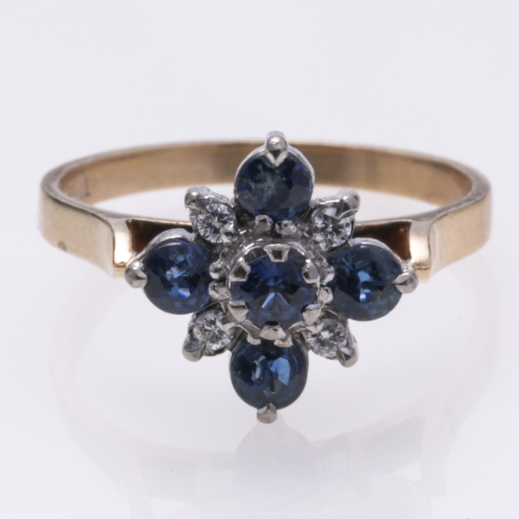 9K Gold Gold Sapphire and Diamond Ring | 0.69ctw, 0.06ctw | SZ 6.25