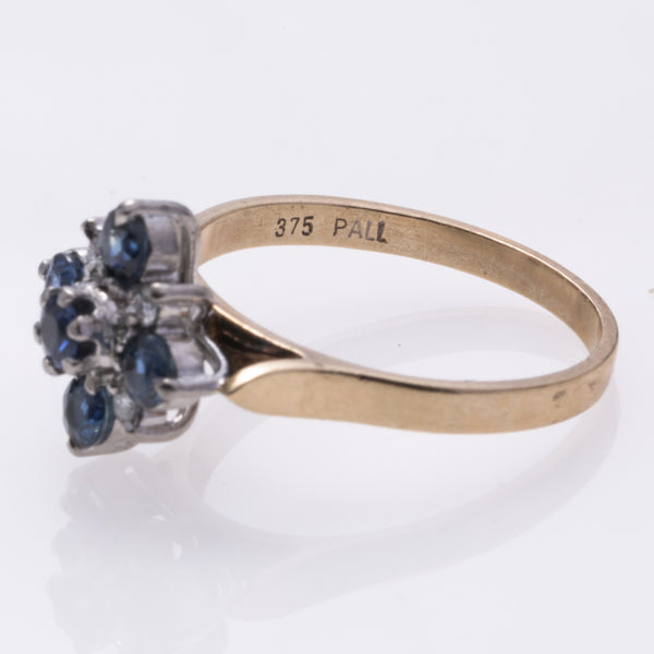 9K Gold Gold Sapphire and Diamond Ring | 0.69ctw, 0.06ctw | SZ 6.25