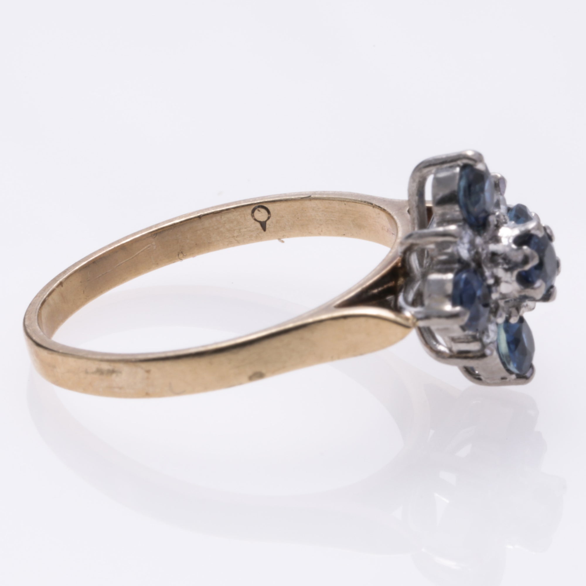 9K Gold Gold Sapphire and Diamond Ring | 0.69ctw, 0.06ctw | SZ 6.25