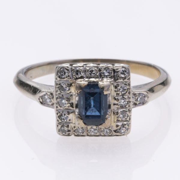 18K White Gold Sapphire and Diamond Ring | 0.55ct, 0.18ctw | SZ 5.75