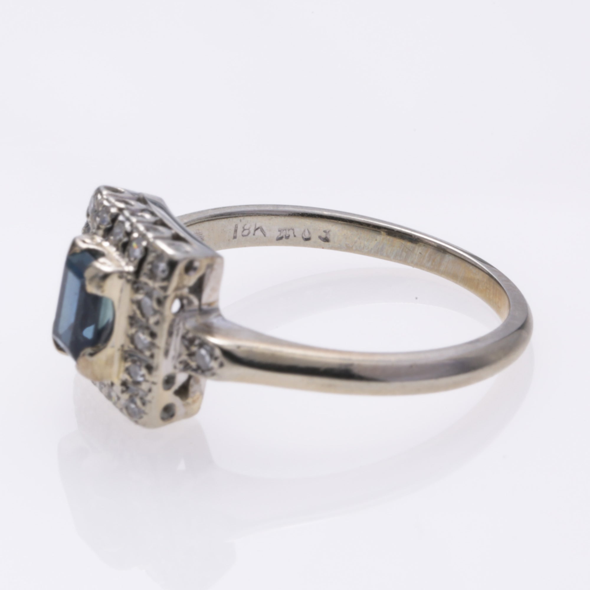 18K White Gold Sapphire and Diamond Ring | 0.55ct, 0.18ctw | SZ 5.75