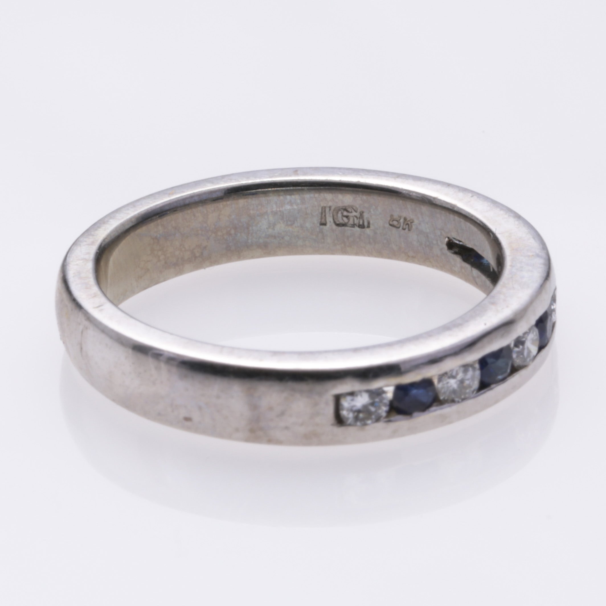 18K White Gold Sapphire and Diamond Ring | 0.26ct, 0.18ctw | SZ 4.5