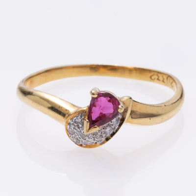 18K Yellow Gold Tourmaline and Diamond Ring | 0.18ct, 0.08ctw | SZ 6