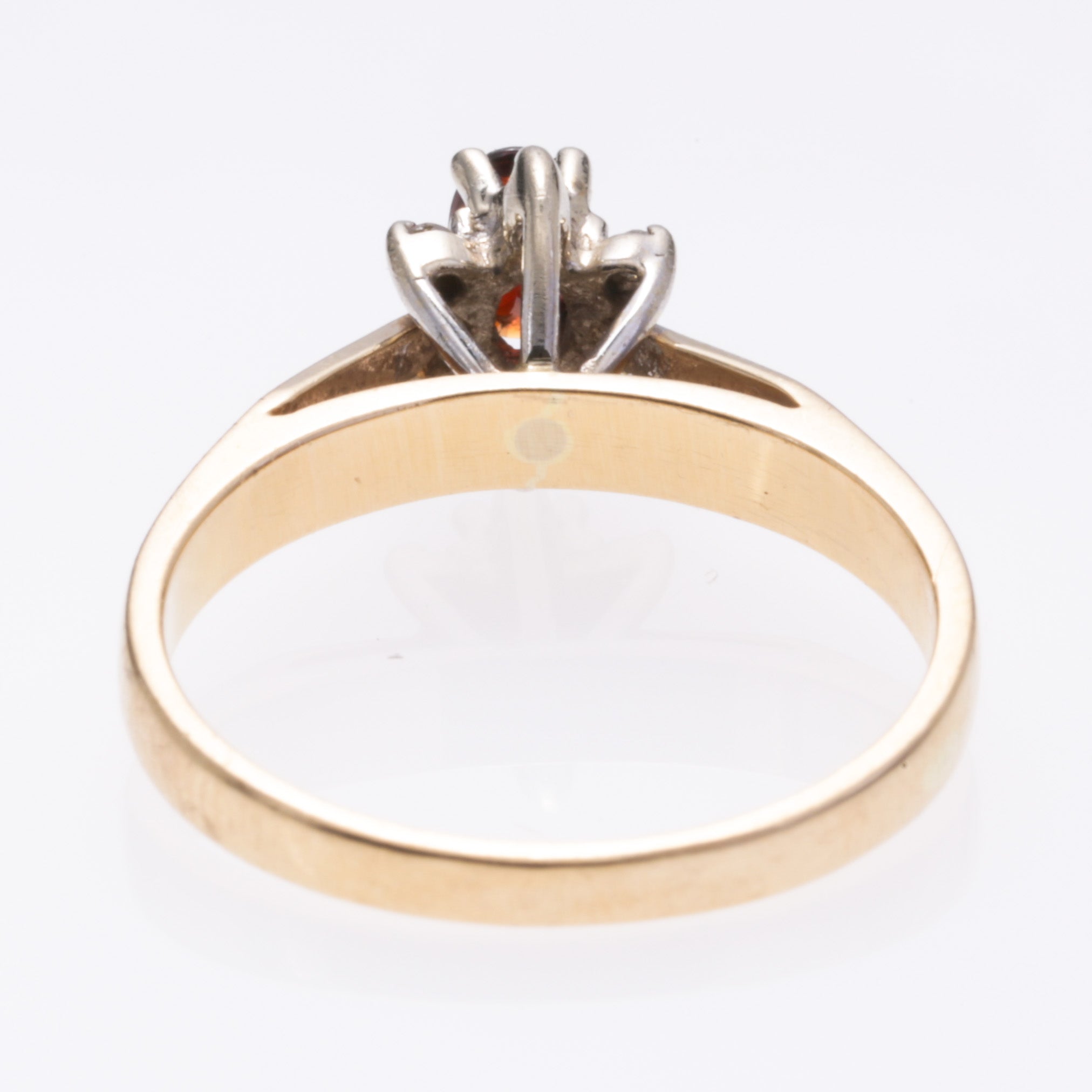 14K Yellow Gold Almandite/Garnet and Diamond Ring | 0.25ct, 0.03ctw | SZ 6