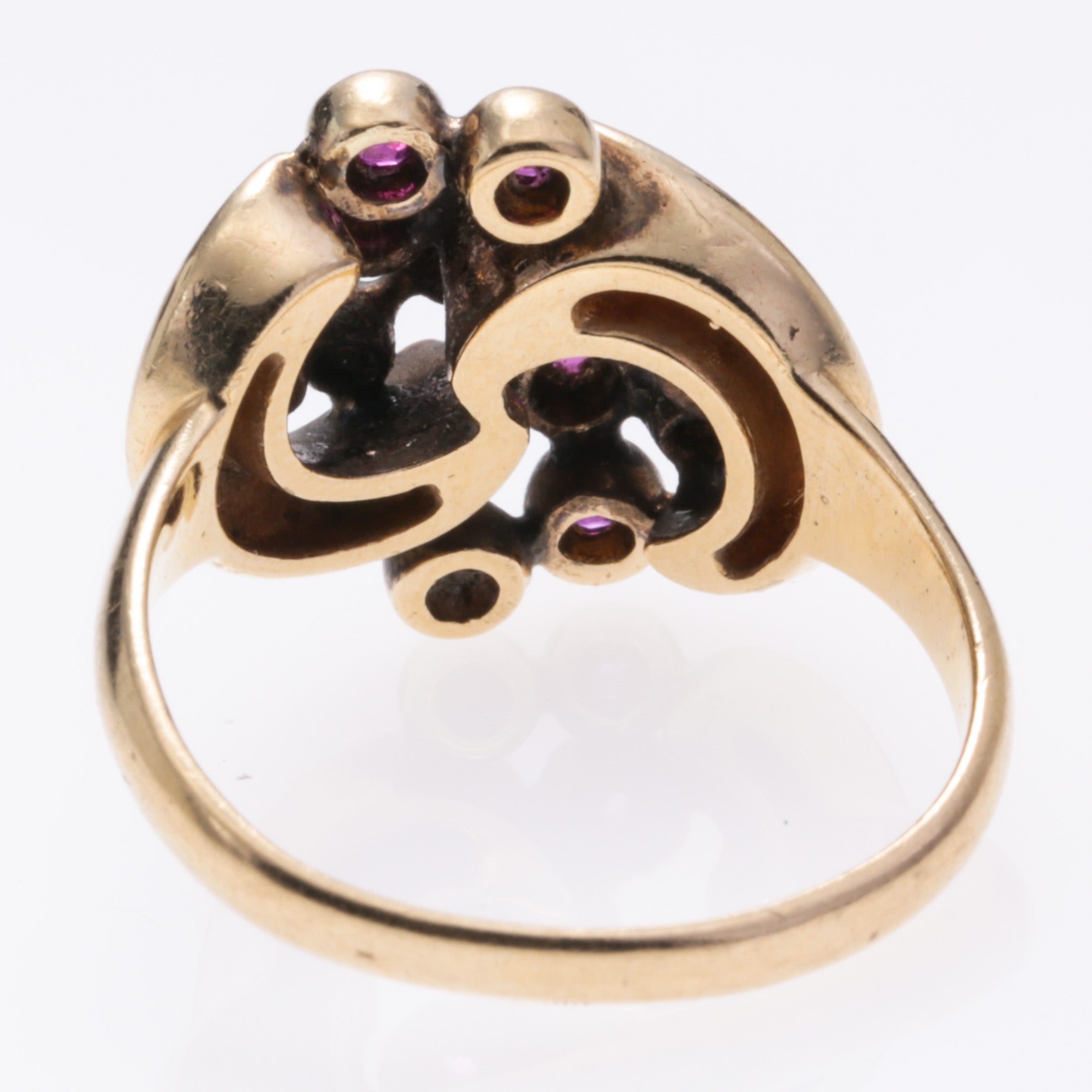 14K Yellow Gold Pyrope Garnet and Diamond Ring | 0.36ctw, 0.12ctw | SZ 6.5