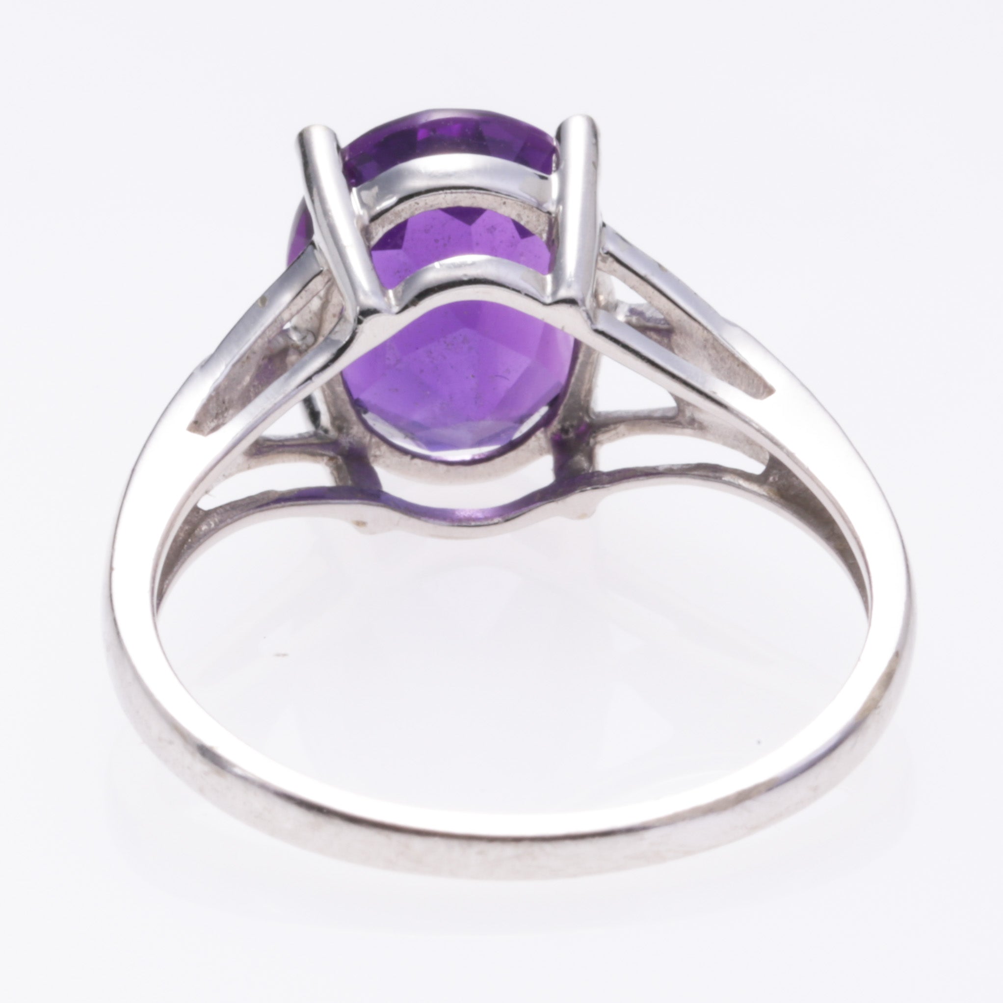 10K White Gold Amethyst and Diamond Ring | 2.21ct, 0.01ctw | SZ 6.5