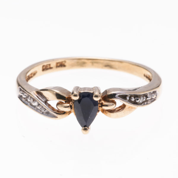 10K Yellow Gold Sapphire and Diamond Ring | 0.20ct, 0.01ctw | SZ 4.75