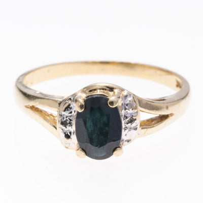 10K Yellow Gold Sapphire and Diamond Ring | 0.84ct, 0.01ctw | SZ 7.75