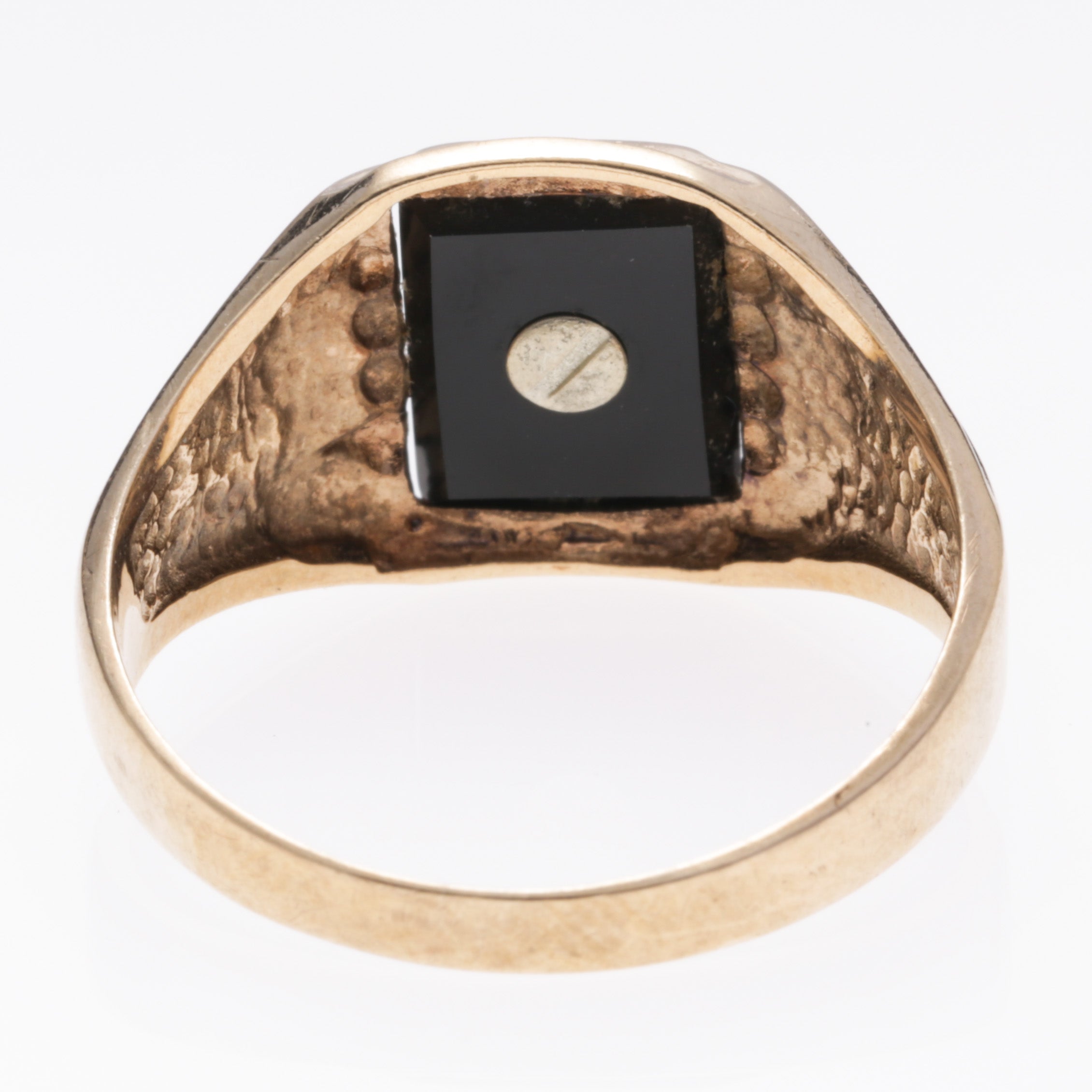 10K Yellow Gold Black Onyx Ring | SZ 10