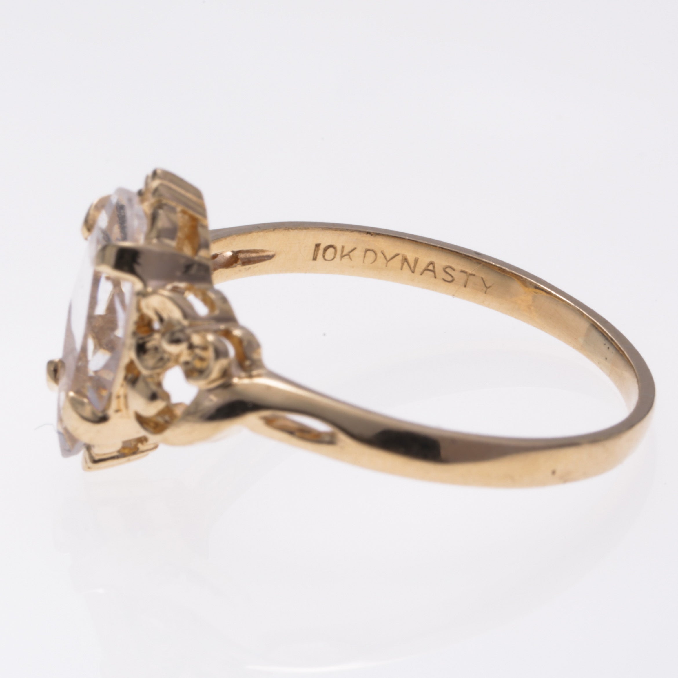 10K Yellow Gold White Topaz Ring | 1.33ctw | SZ 7.75